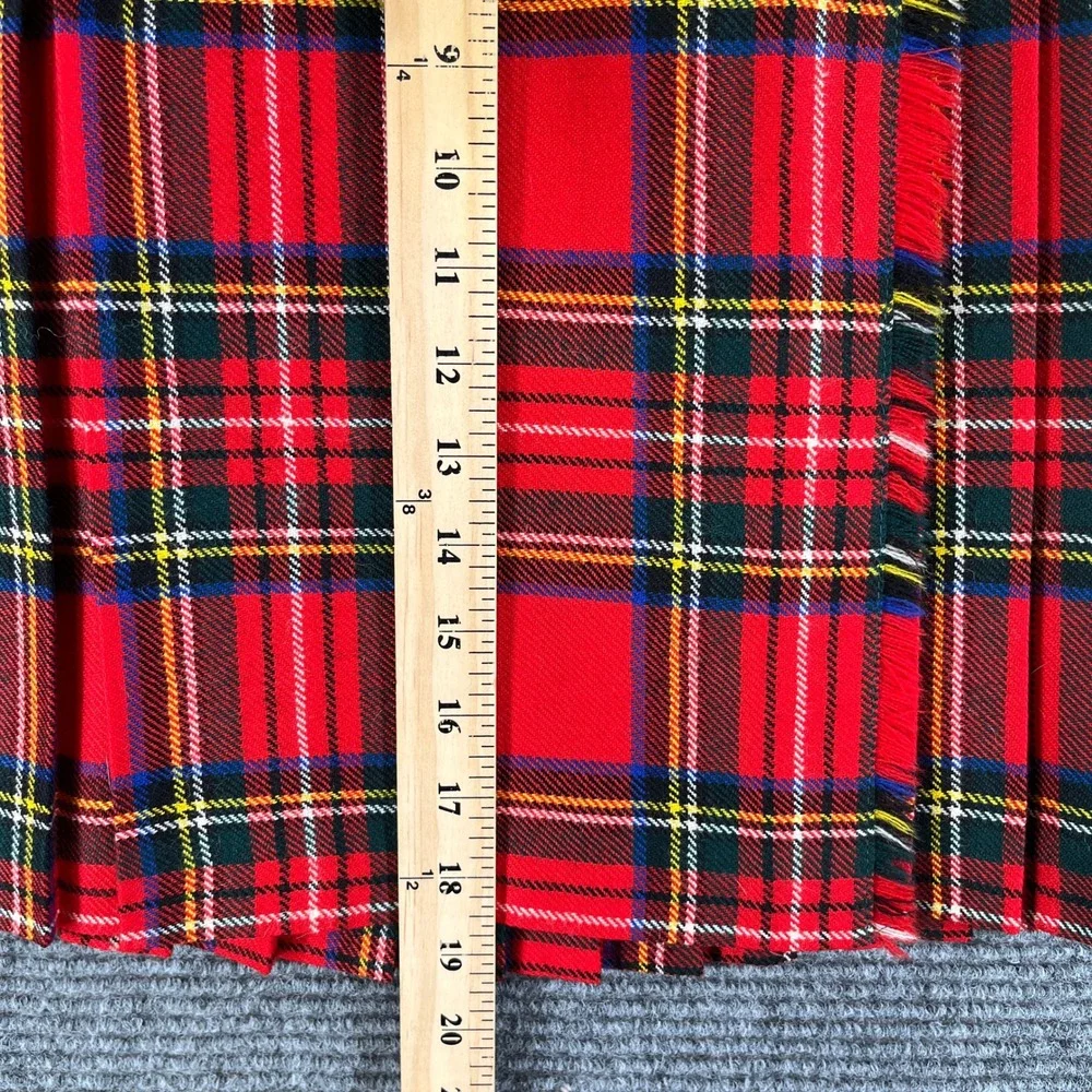 Highland Home Industries Kilt Girls 8 Red Tartan Wool Plaid Pleated School Wear